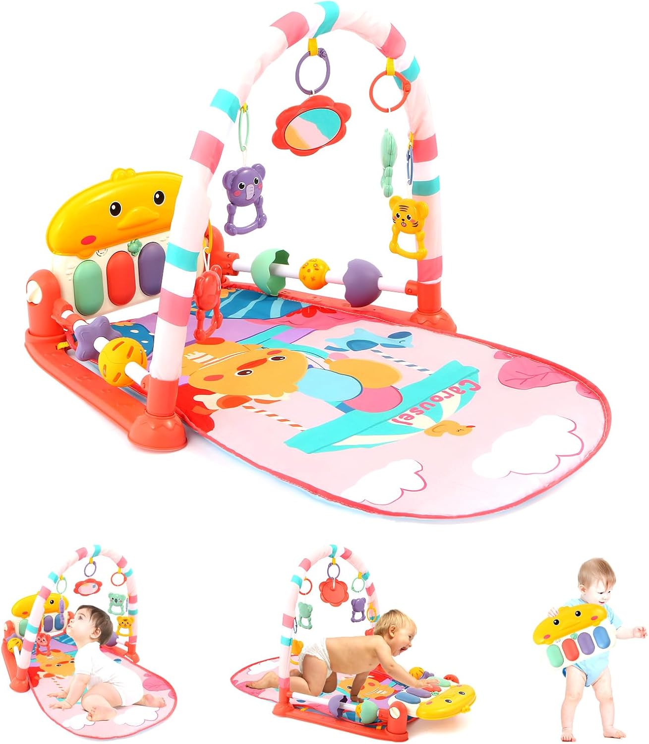 Detalle de iFunLong Baby Play Mat Baby Gym with 5 Toys