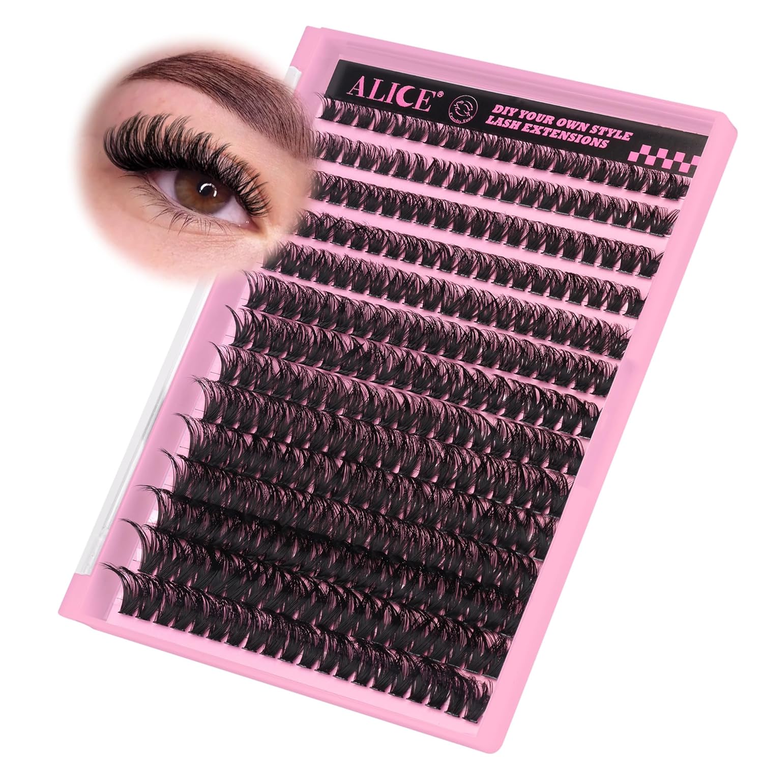 Thumbnail 1 de ALICE 280Pcs Wispy Lash Clusters, D-Curly 8-16mm