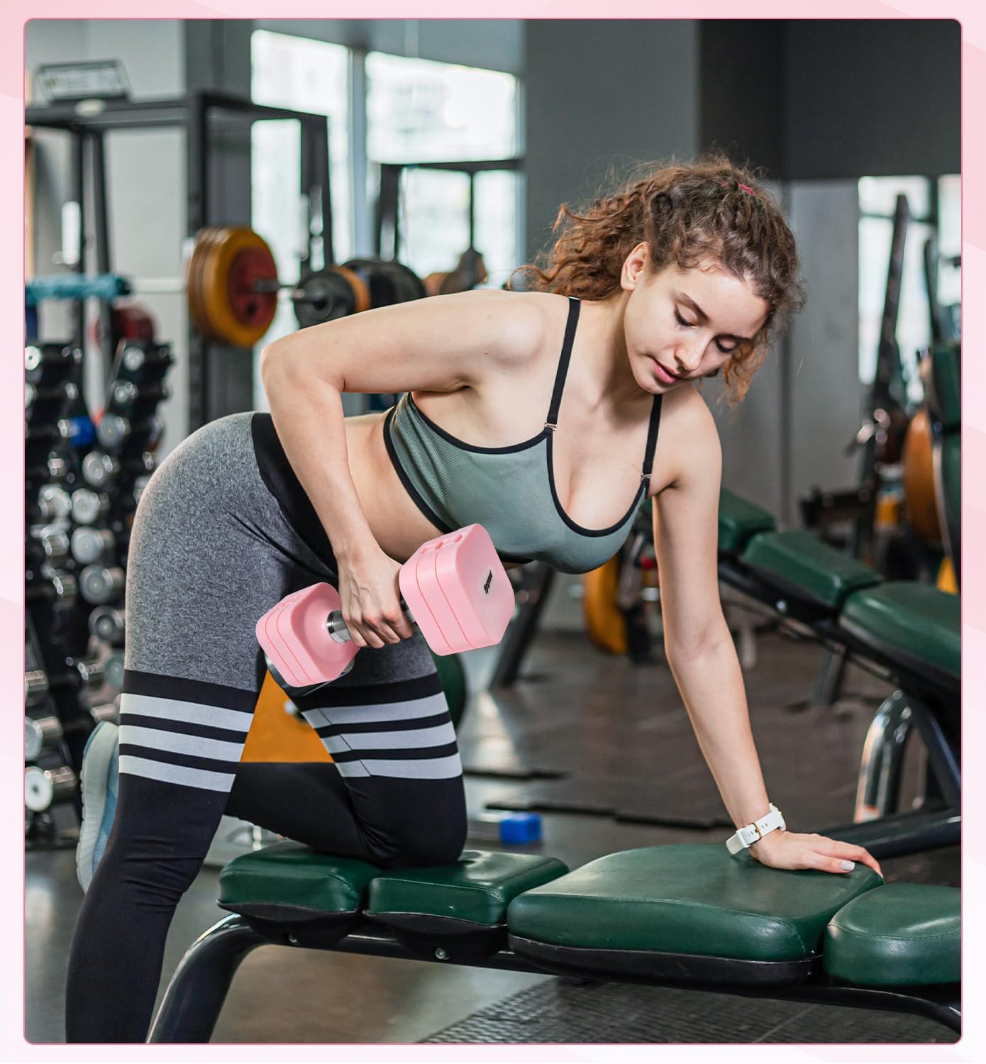 Thumbnail 4 de Upspeed UP-US-20lb-Dumbbells-pink-fba Adjustable Dumbbells, Pink, 10 lb Each