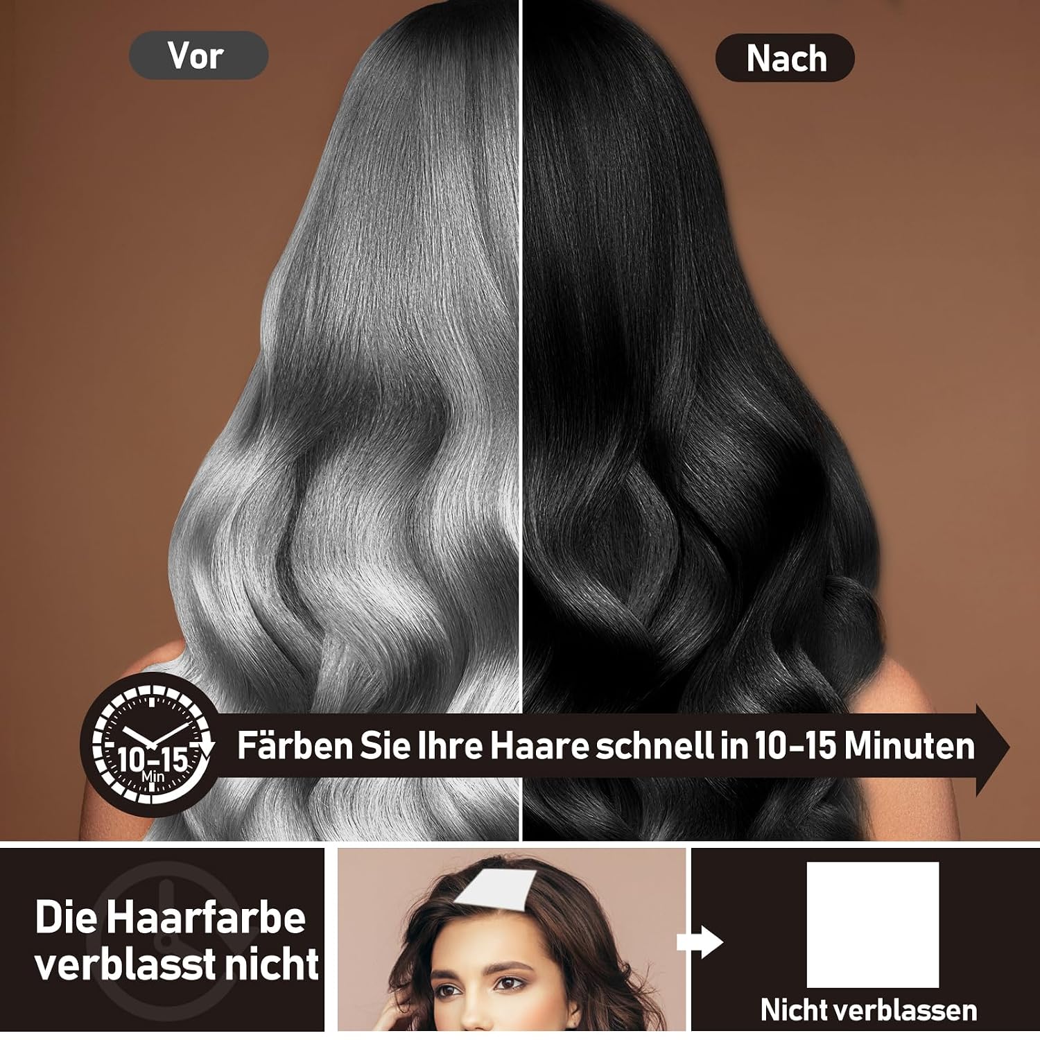 Thumbnail 5 de 500ML Haarfarbe Schwarz 3in1 Haarfärbeshampoo