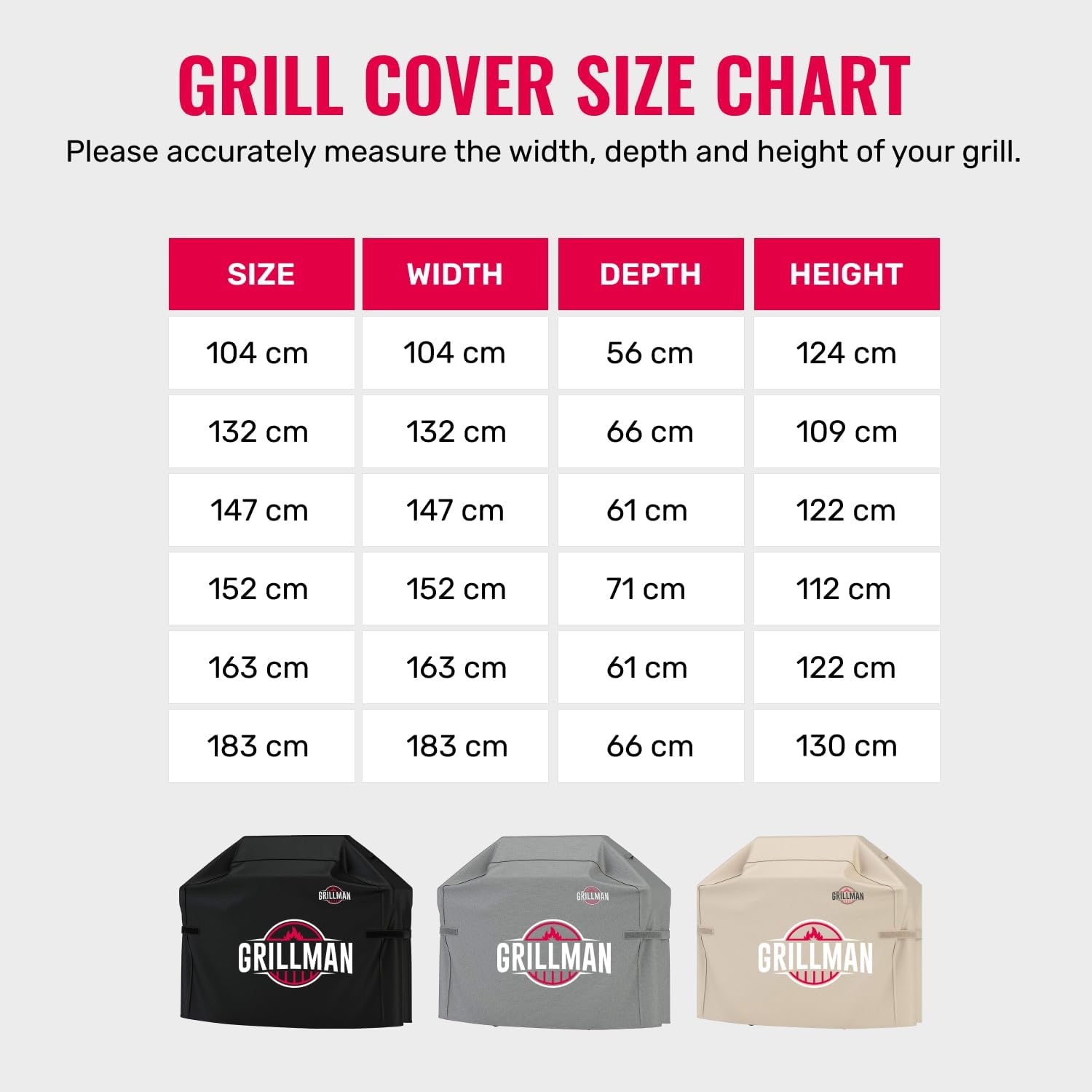 Thumbnail 5 de Grillman Heavy Duty BBQ Cover – 147 x 61 x 122 cm