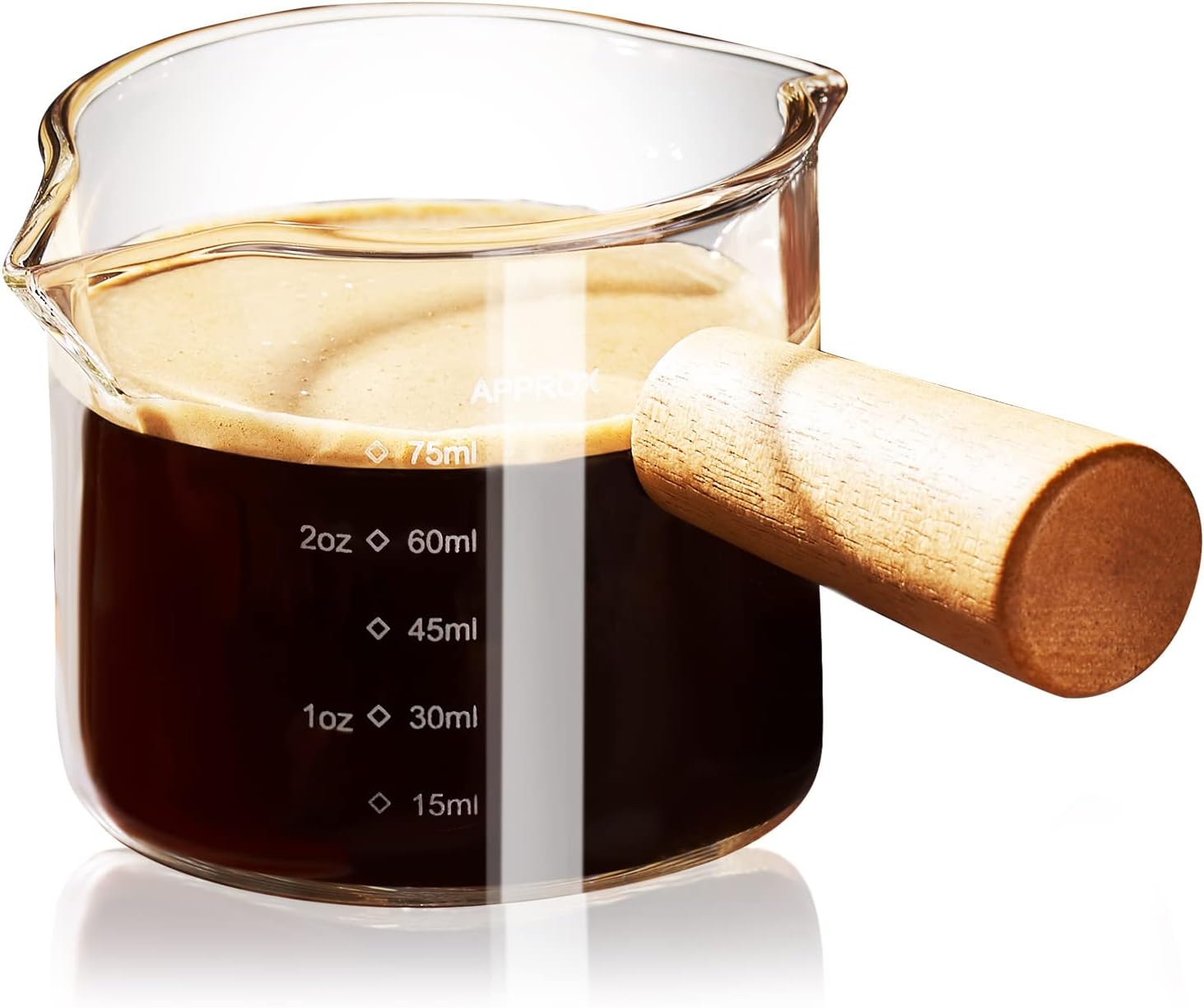 Detalle de PARACITY expresso shots cups espressomaatglas met dubbele tuit en schaalverdeling