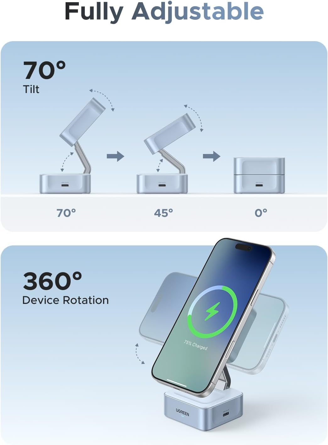 Thumbnail 4 de UGREEN MagFlow 25W MagSafe Charger Stand