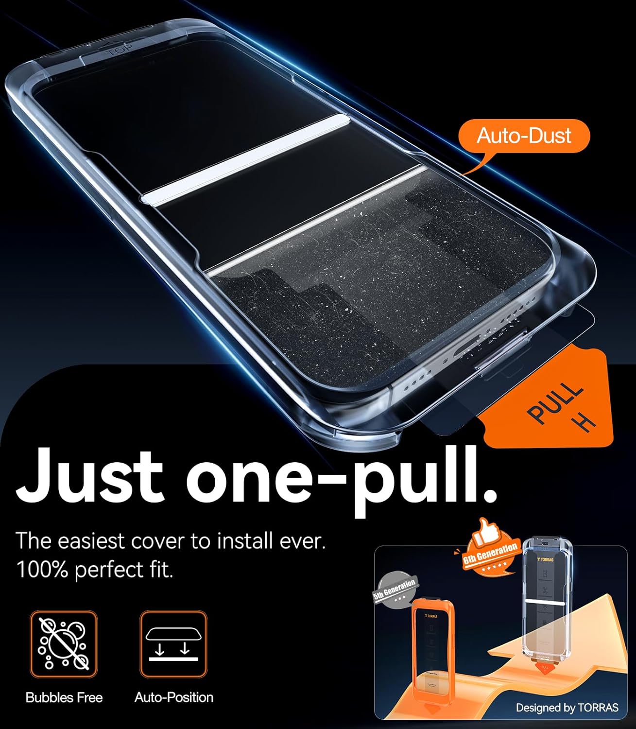 Thumbnail 5 de TORRAS Military-Grade Shatterproof Screen Protector for iPhone 16 Pro (2-Pack)
