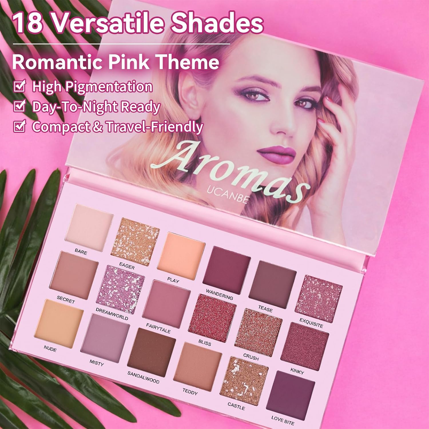 Detalle 2 de UCANBE Eyeshadow Palette, 18 Colors