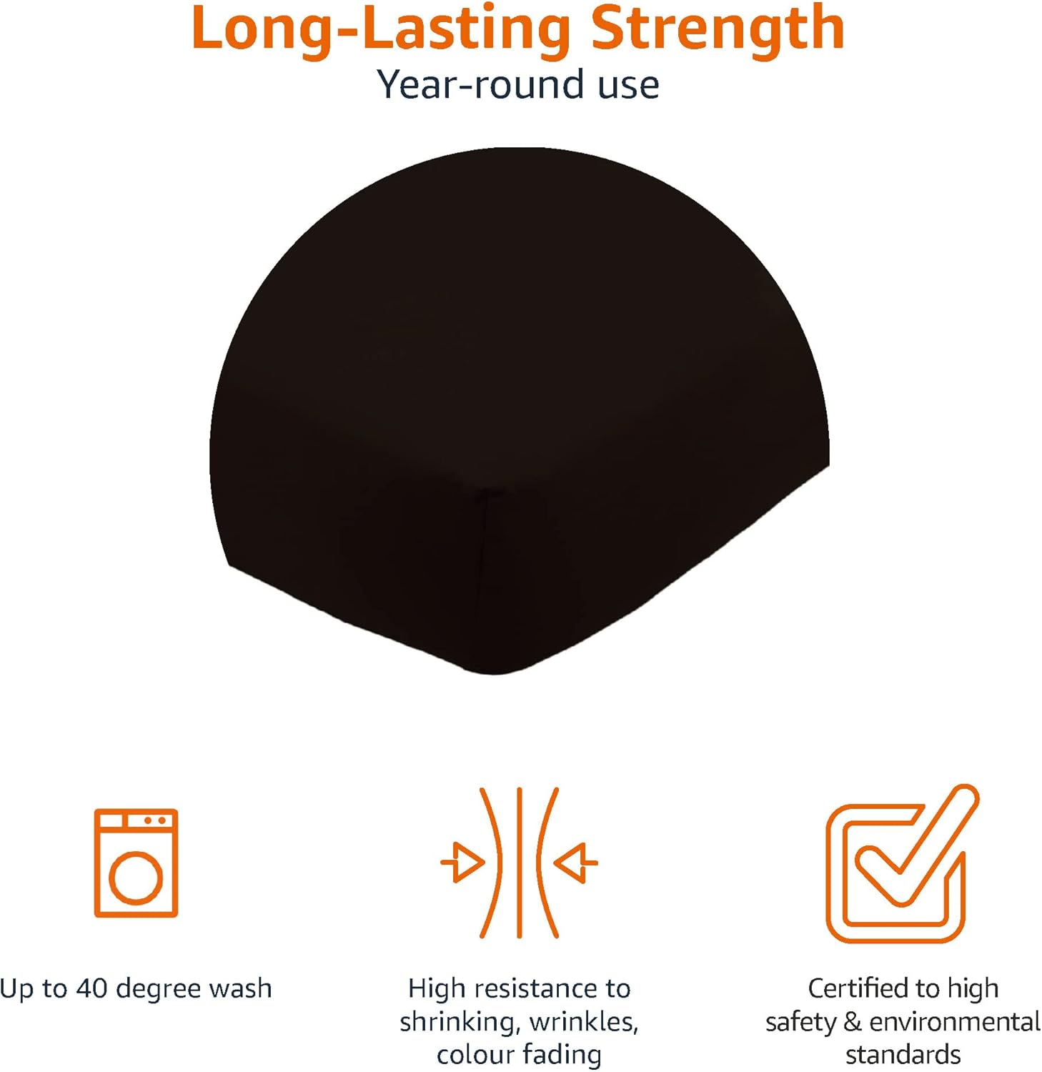 Detalle de Amazon Basics Bedding Soft Microfibre Super King Fitted Sheet (180 x 200 cm) with 12 inch Deep Pocket, Black