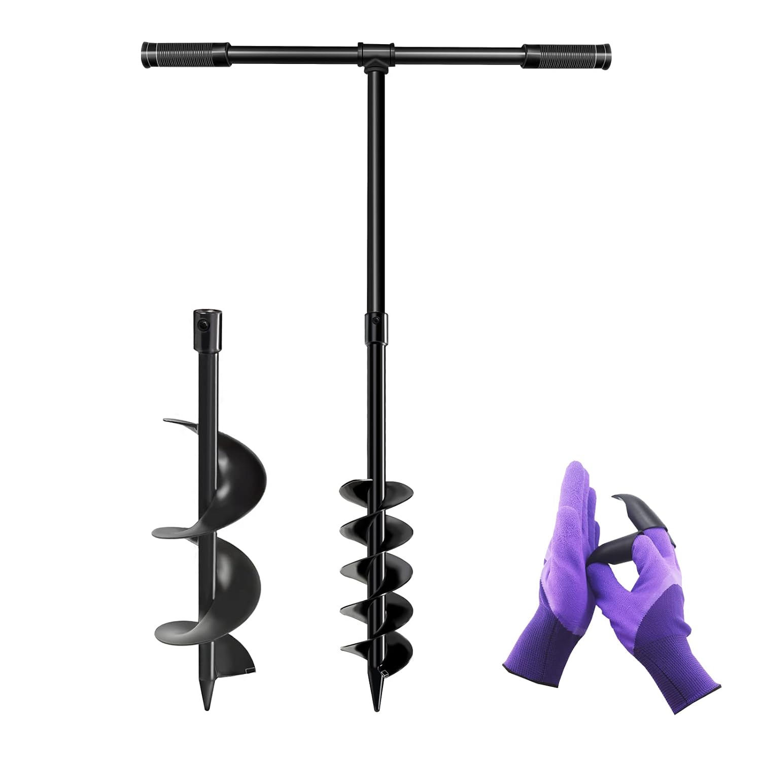 Detalle de LONGRUN 460dg Manual Garden Auger, 4- and 6-Inch Alloy-Steel Bits