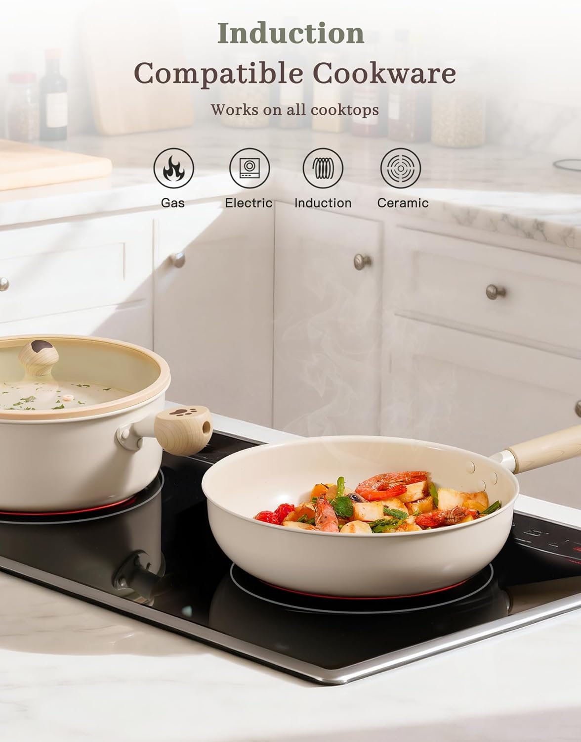 Thumbnail 3 de Astercook 18-Piece Nonstick Ceramic Pots and Pans Set (Dishwasher Safe)