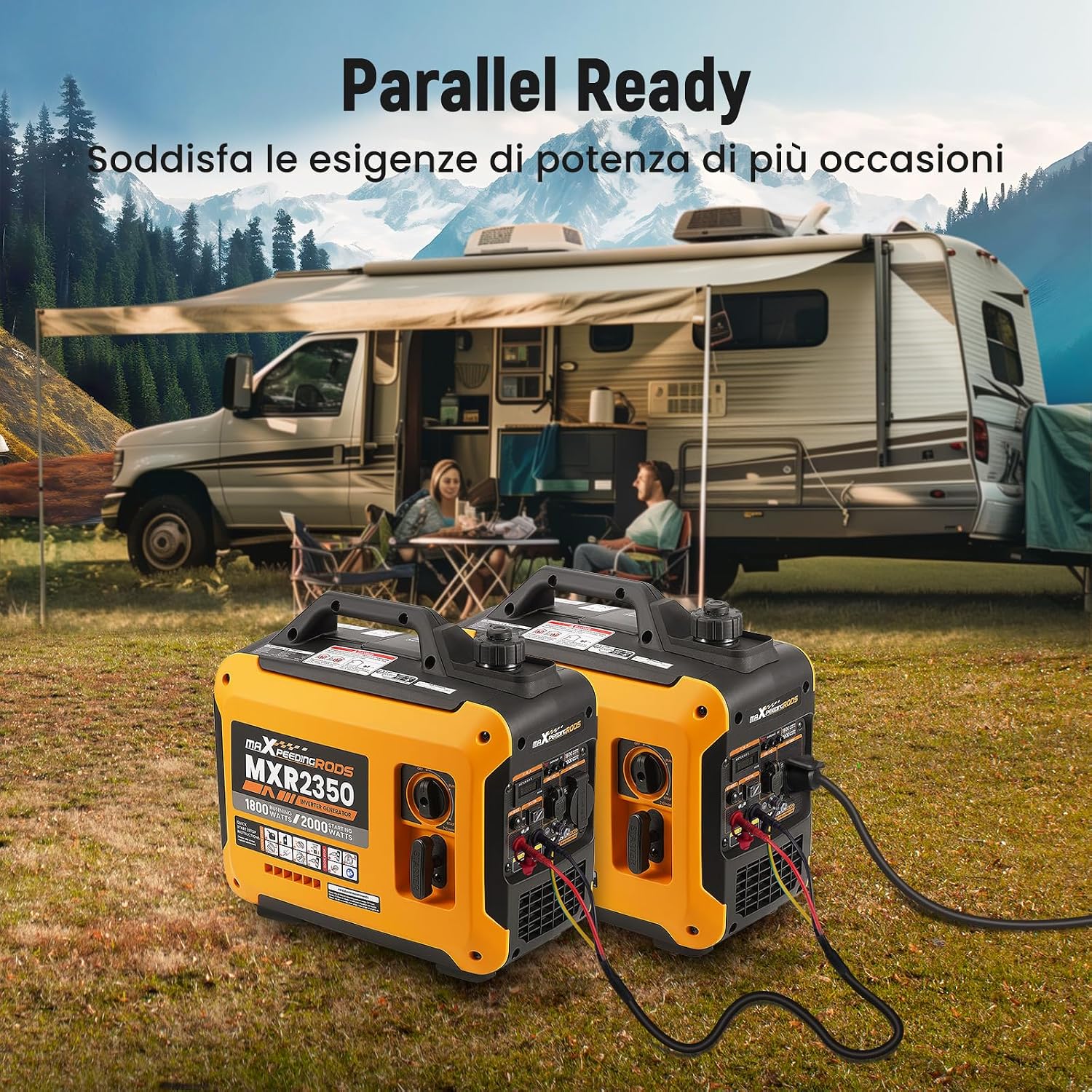 Detalle de maXpeedingrods Generatore di Corrente Inverter 2000W a benzina, 4 tempi (MXR2350) con USB e prese 230V