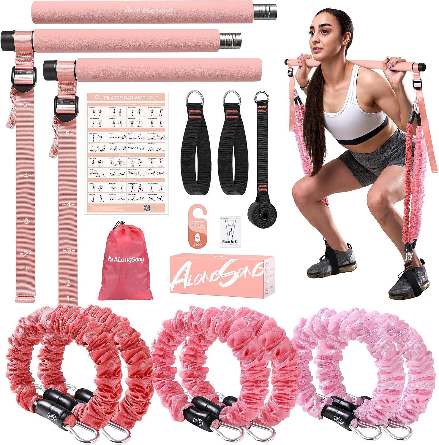 Detalle de ALongSong Fitnessbänder Set 6er Widerstandsbänder