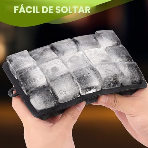 Thumbnail 1 de Sinnsally Pack de 3 cubiteras de silicona con tapa, cubitos XXL 3,5 cm para cócteles y bebidas