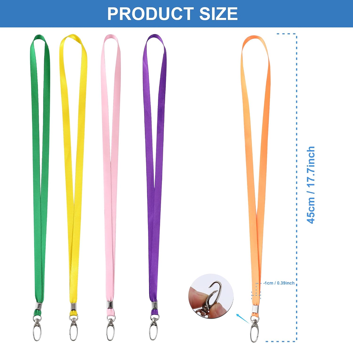 Thumbnail 2 de ROSSHINE 100pcs Orange Nylon Lanyards with 360° Swivel Hook