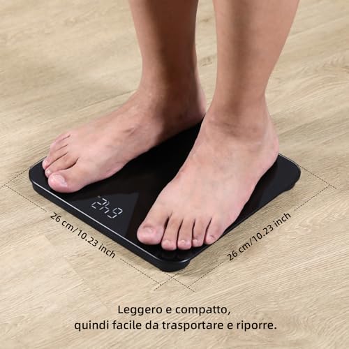 Thumbnail 6 de Healthkeep Bilancia corpo con sensori ad alta precisione in vetro di sicurezza nera