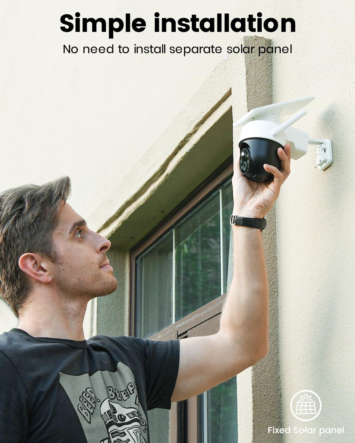 Thumbnail 1 de AOSU 2-Pack Solar Security Camera Outdoor Wireless: 2K/3MP, 360° Surveillance with Auto-Tracking
