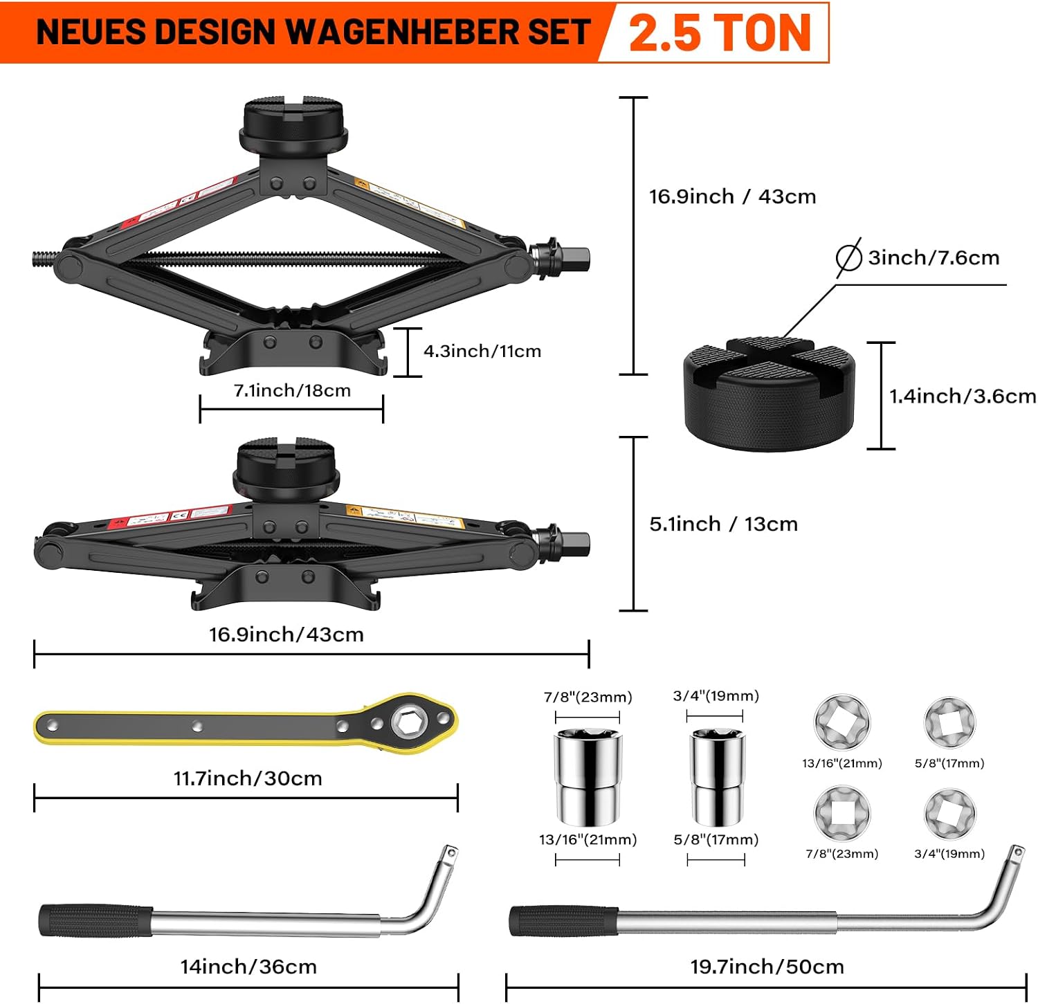 Detalle 2 de IMAYCC Cric voiture 2,5T 2500 kg