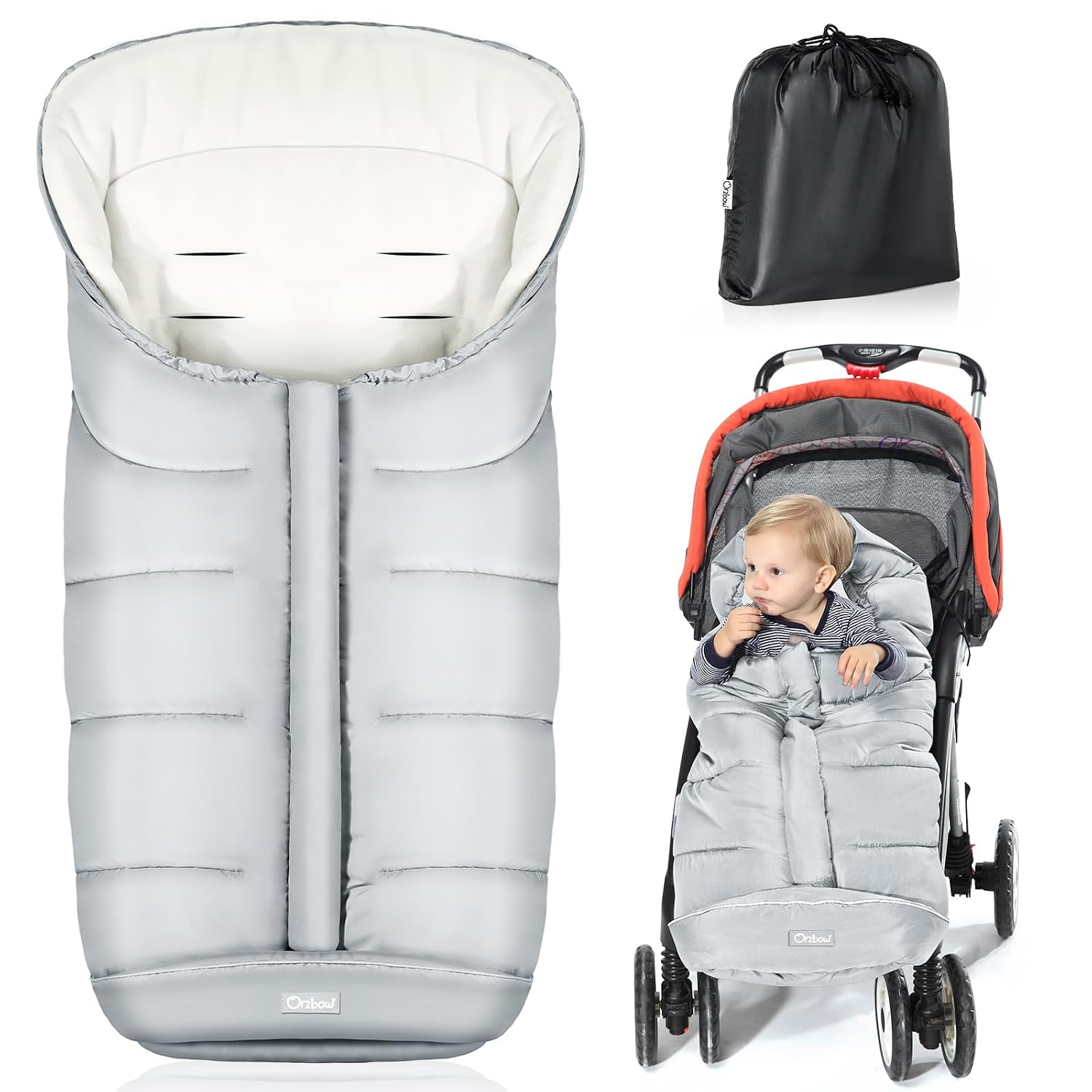 Detalle de Orzbow Fußsack Kinderwagen Winter 97×44 cm