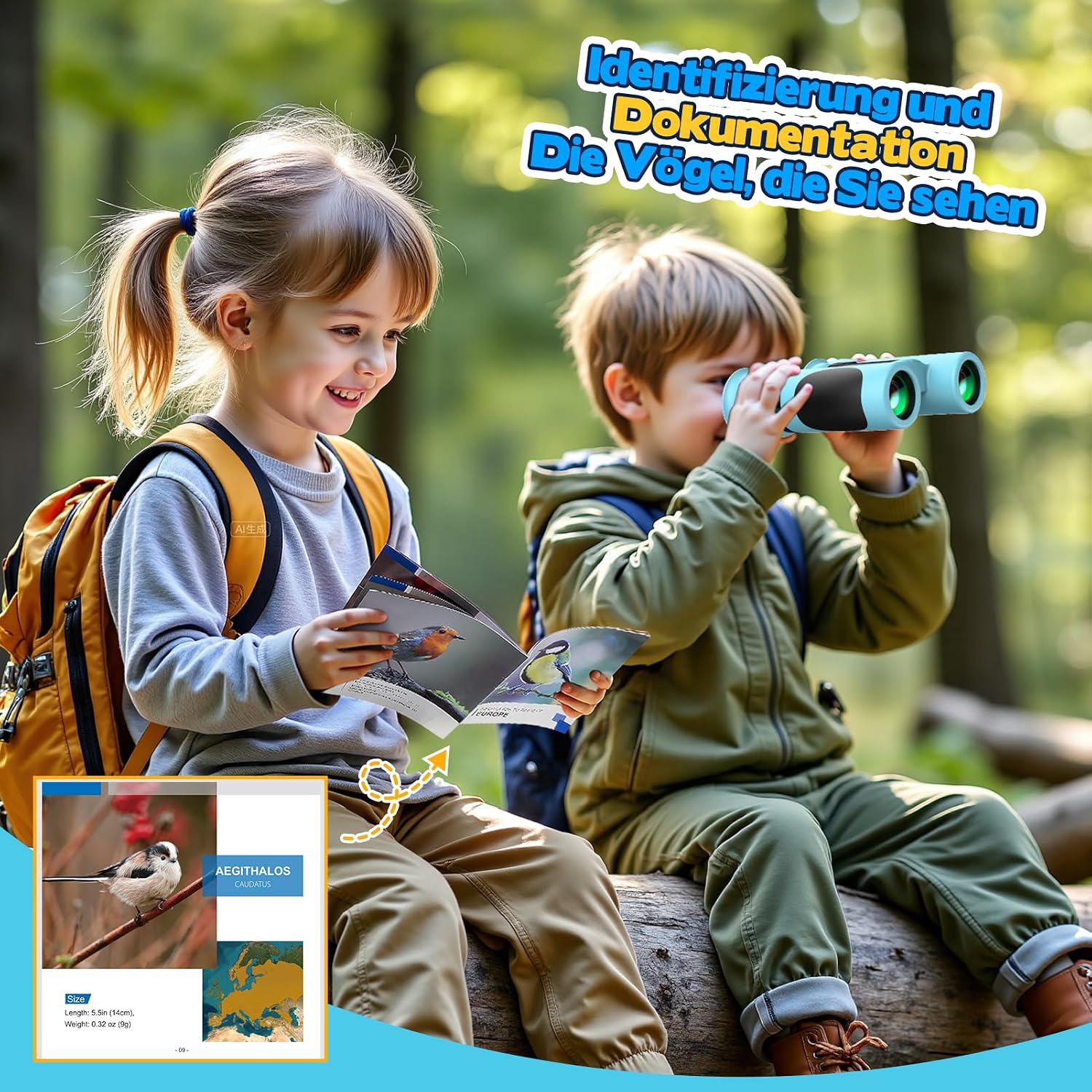 Thumbnail 5 de Fernglas für Kinder – Taktiles Entdecker-Set für 3–12 Jahre, inkl. Tragetasche, Halsband und Vogelbeobachtungs-Handbuch