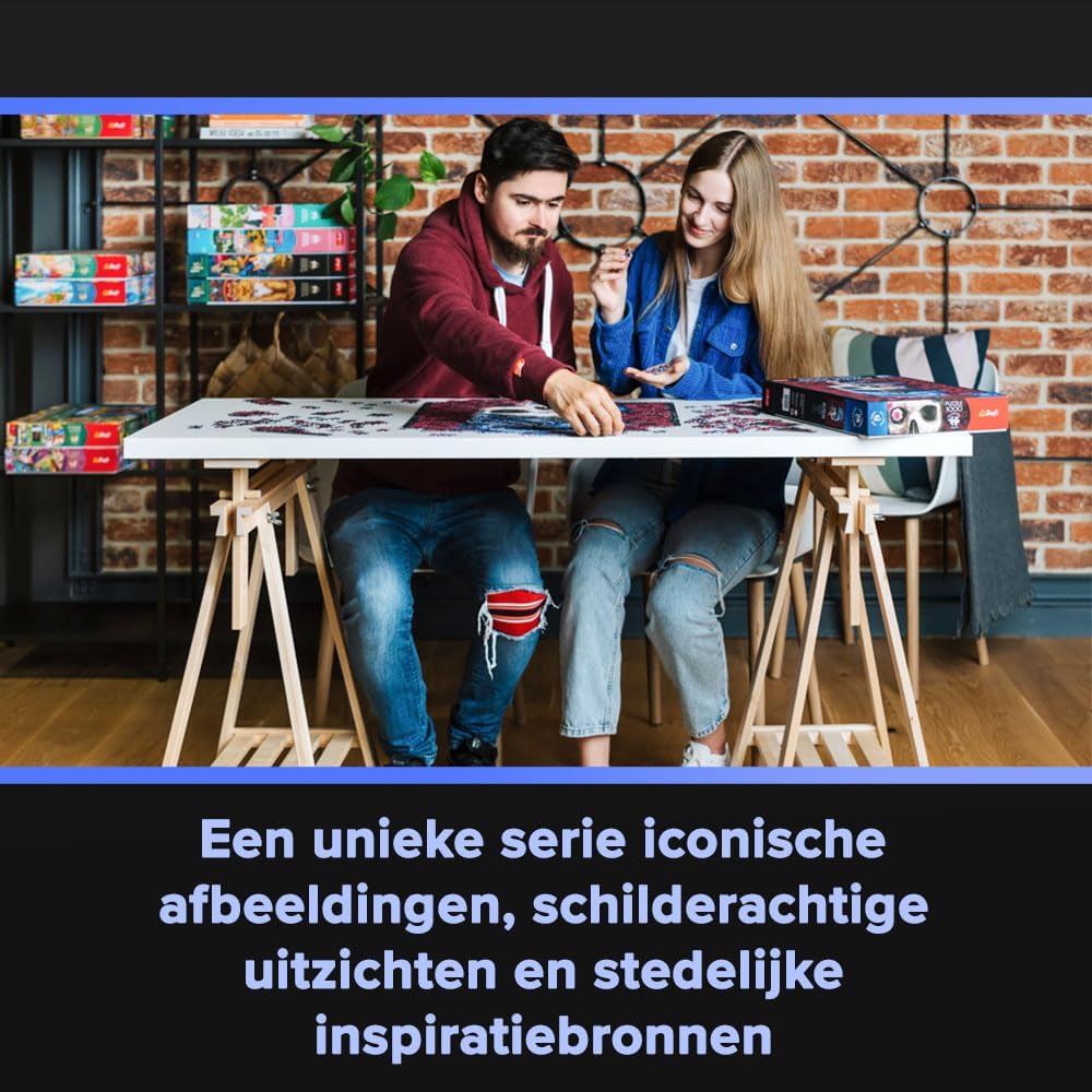 Detalle 2 de Trefl Miauw legpuzzel met 1.000 stukjes, kattenafbeelding en poster