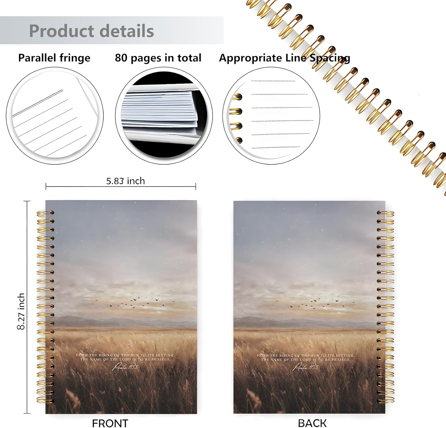 Detalle de WOOGCHEIR Spiral Notebook, 5.5 x 8.3-Inch