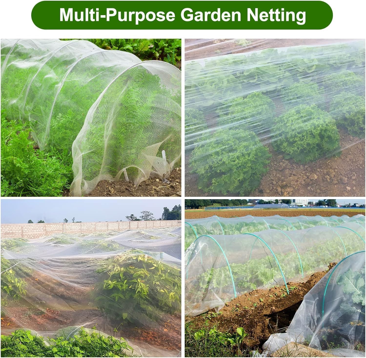 Thumbnail 5 de Pobuu Garden Netting Fine Mesh 3m x 6m – Mosquito, Bird & Insect Screen for Plants