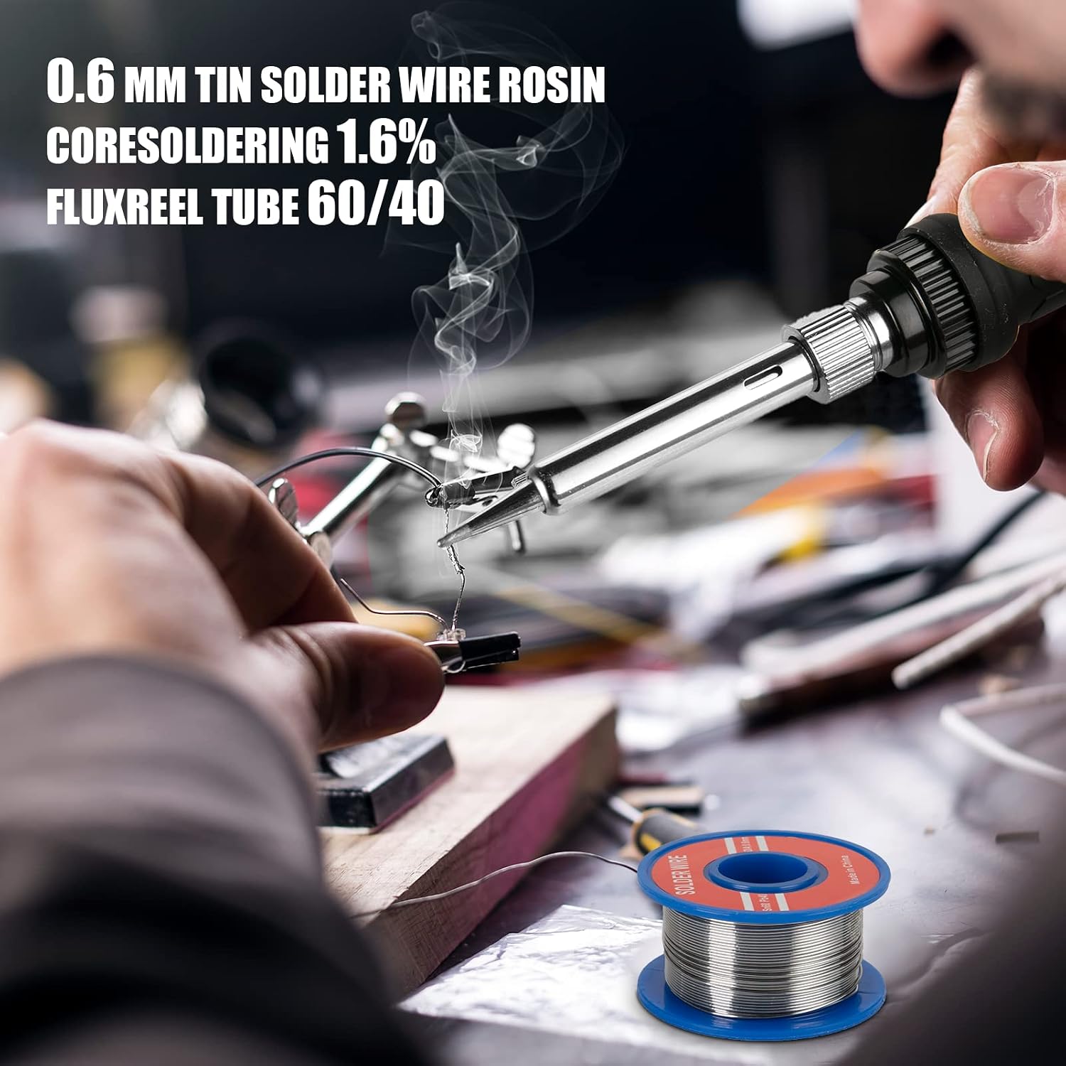 Detalle de Q-MING 60W Soldering Iron Kit, Adjustable Temperature, 5 Tips, 110V