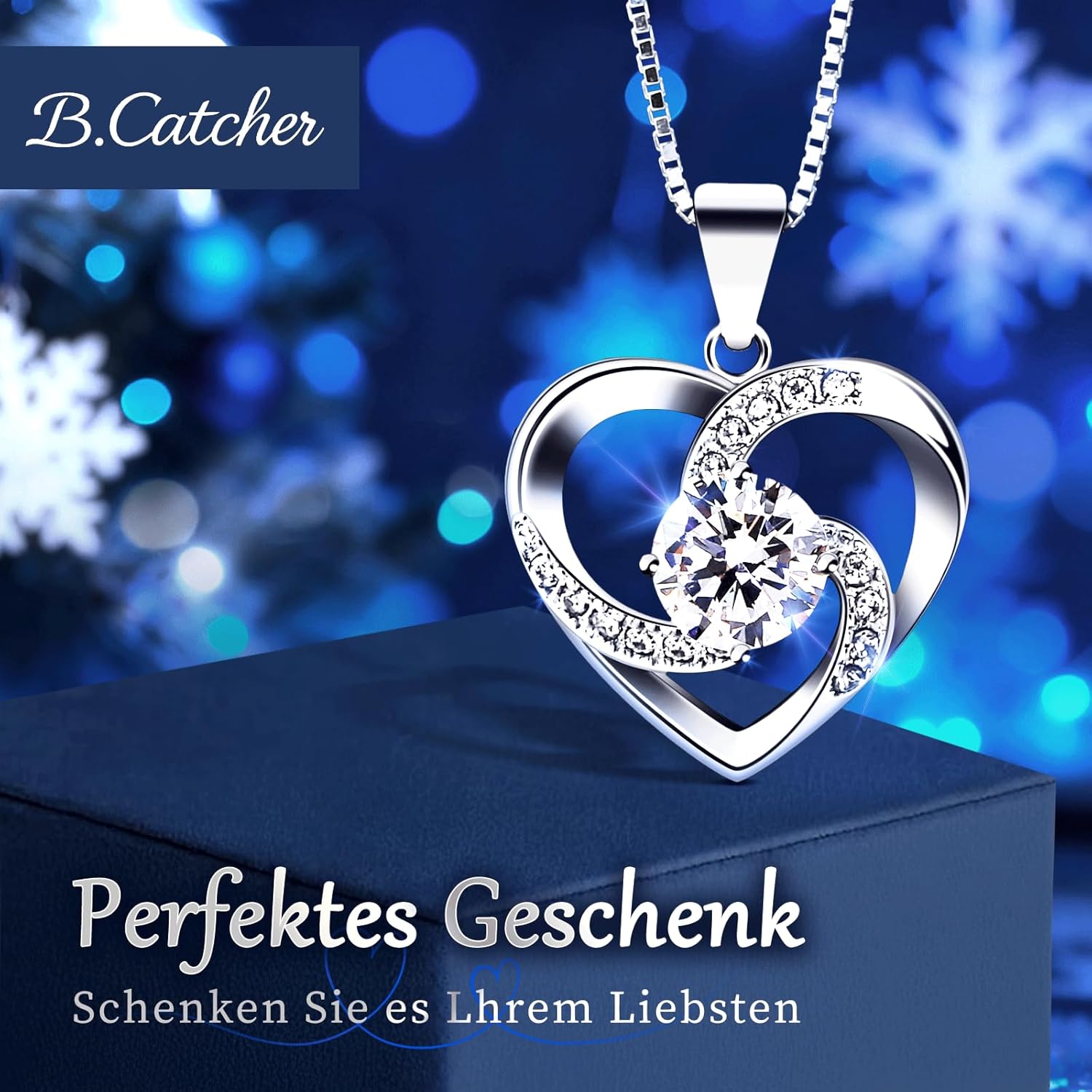 Detalle de B.Catcher Halskette Damen Herzkette 45 cm