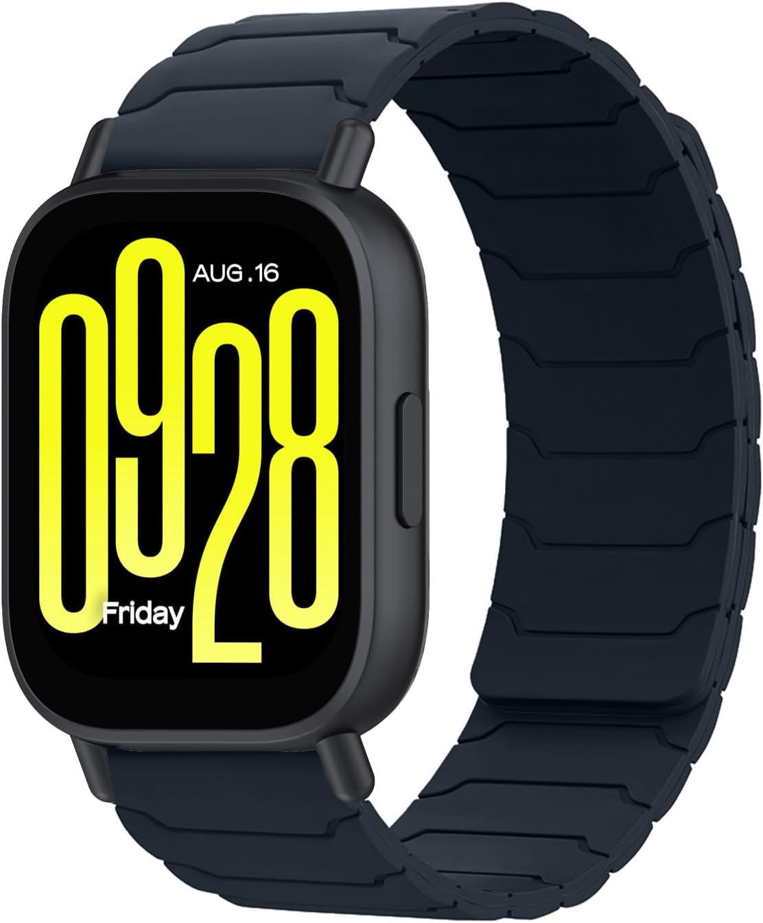 Detalle de Hinnwer 22mm Magnetic Strap for Xiaomi Watch Series (S5, S4, Redmi Watch 5, S3 and more) – Strong Silicone Dual Magnetic Bands in Midnight Blue