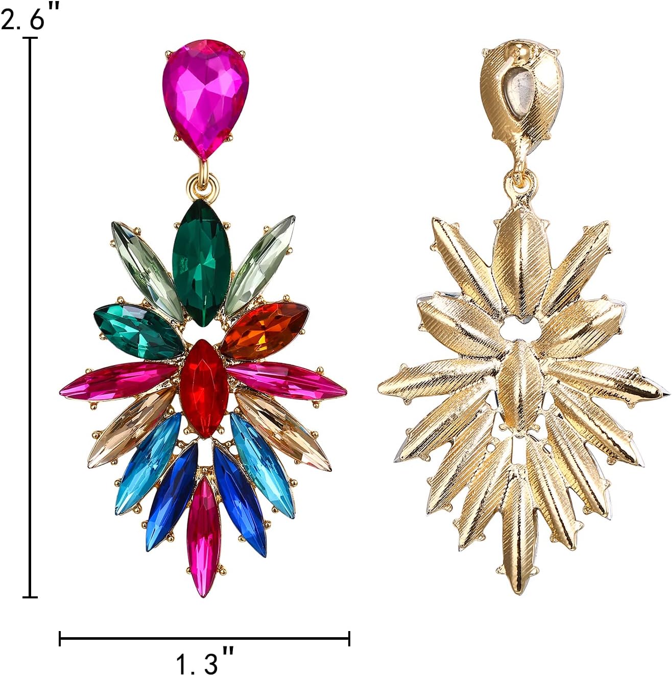 Thumbnail 5 de Clearine orecchini chandelier con strass e cristalli marquise (cluster)
