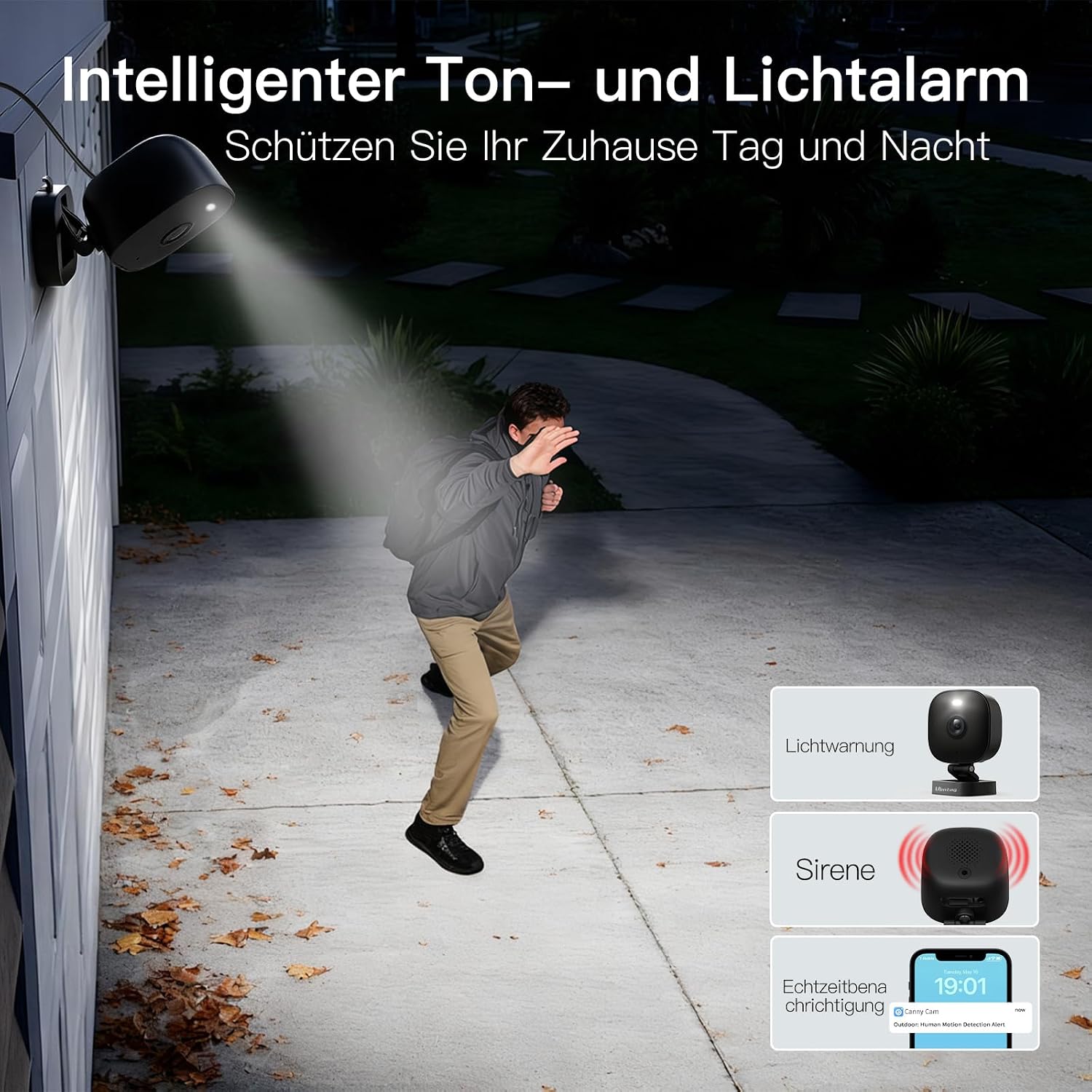 Detalle de VIM TAG 2,5K WLAN-Außenüberwachungskamera mit KI-Bewegungserkennung, 5G/WLAN, 2er-Set