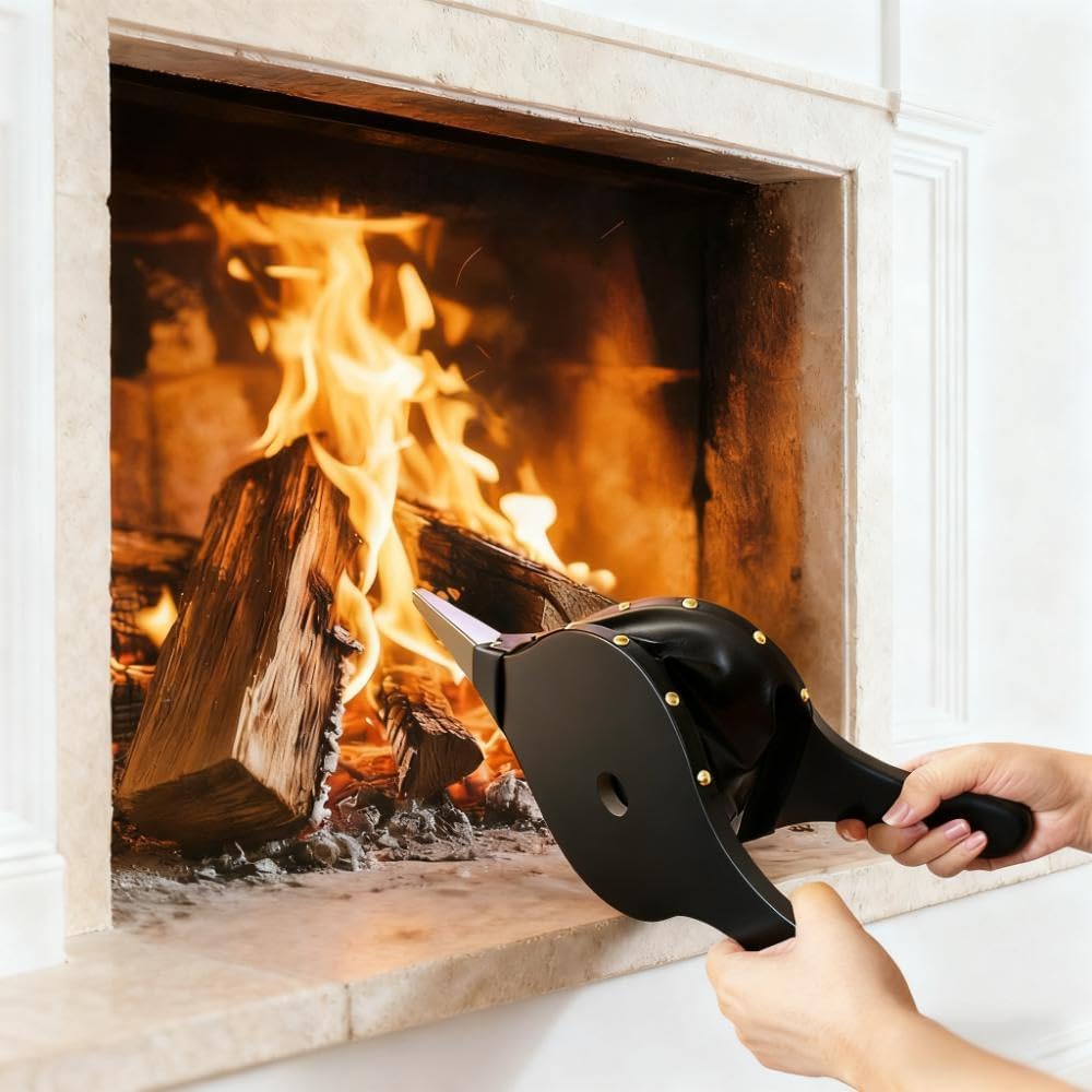 Thumbnail 6 de Amagabeli Fireplace Bellows 43cm x 19cm: Large Wood Air Blower with Cast Nozzle