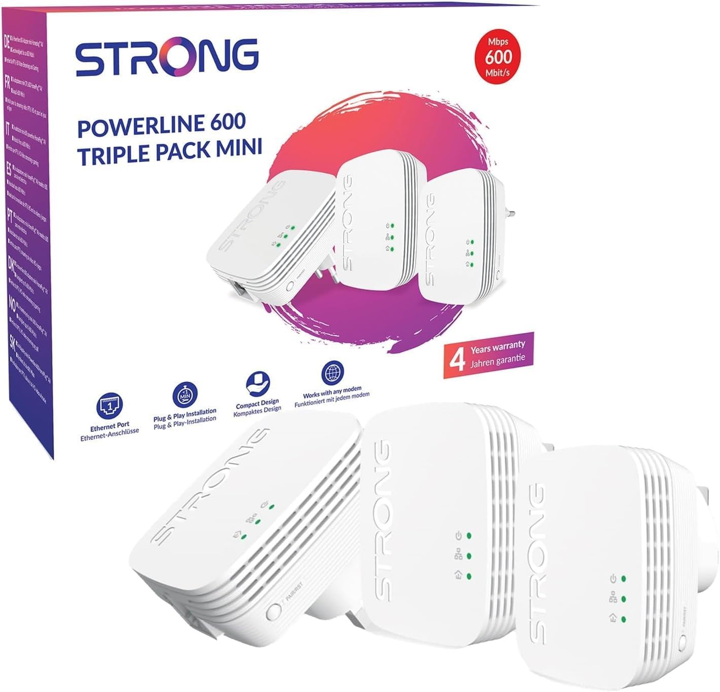 Detalle de Powerline Ethernet Adapter AV600 3-pack