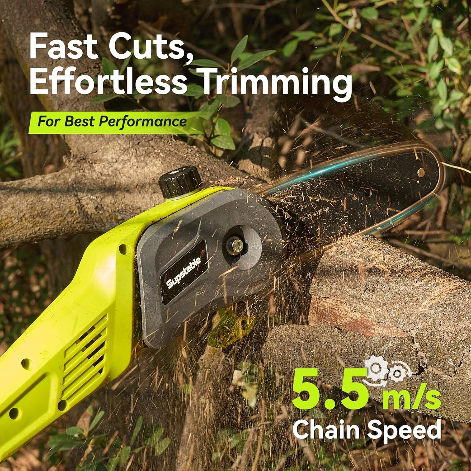 Thumbnail 6 de Supstable Motosega a batteria telescopica 8" con asta fino a 4,6 m e 2 batterie da 4000 mAh