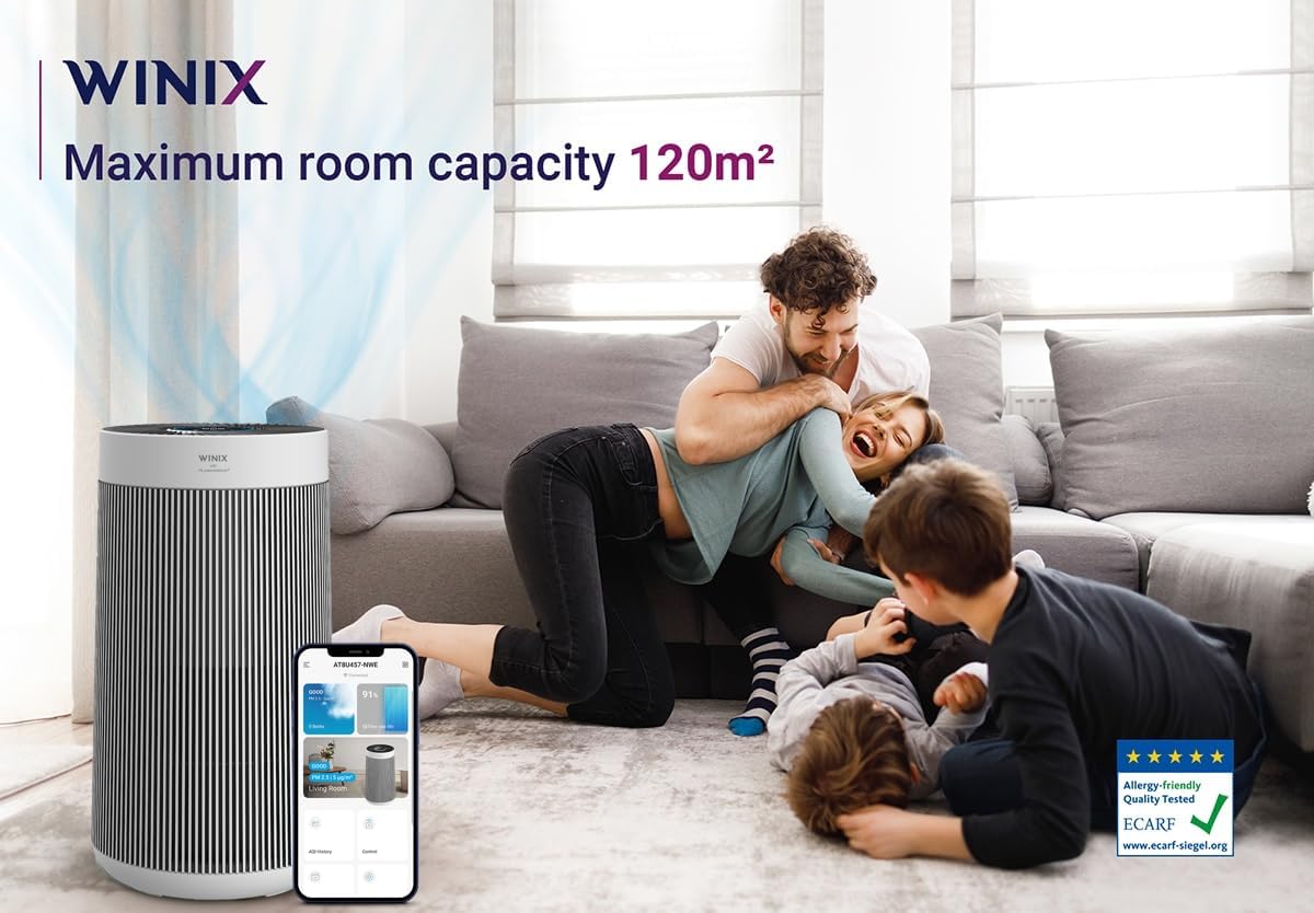 Detalle 2 de WINIX T800 Air Purifier for Bedroom & Living Spaces – 120 m², Alexa & App Integrated