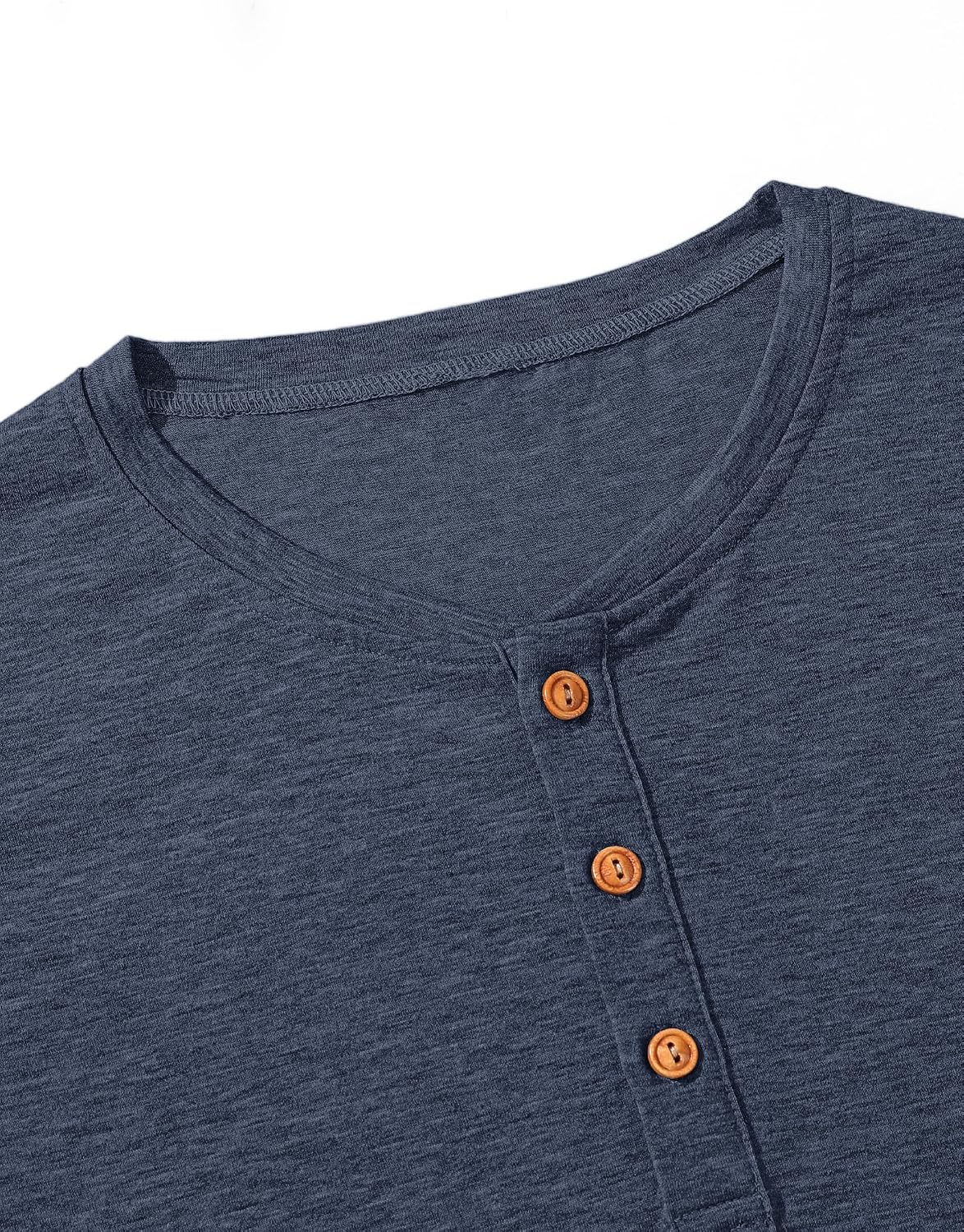 Detalle de TARAINYA Henley Shirt Herren aus Baumwolle – Kurzarm, 3-Knopf-Verschluss, OEKO-TEX, Größen M–4XL
