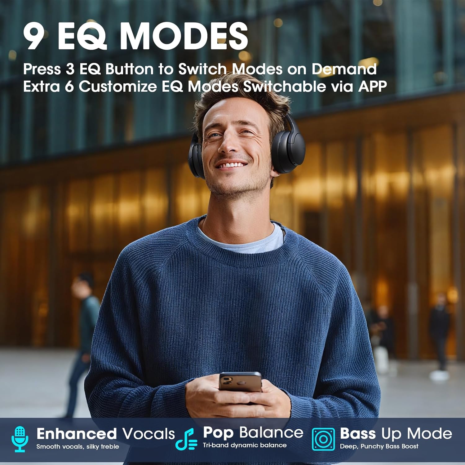 Thumbnail 2 de DOQAUS Bluetooth Headphones 90H battery