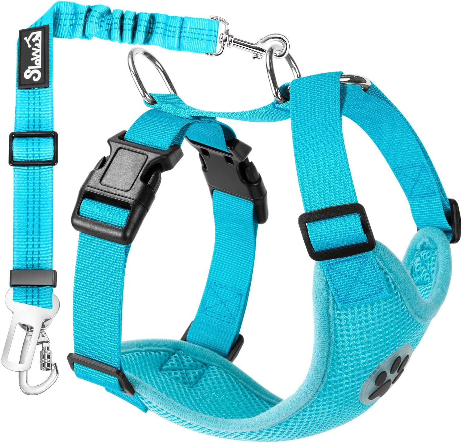 Detalle de Nasjac Dog Car Harness with Seat Belts – 2 in 1 breathable mesh harness and adjustable car seatbelt for safe travel