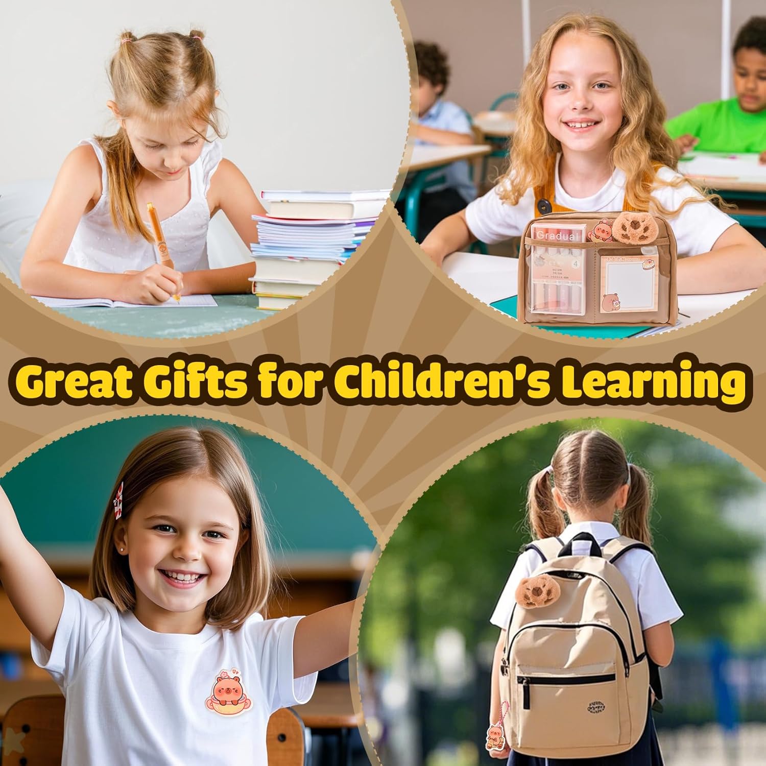 Thumbnail 6 de LTFIOON Capybara kit scuola Capibara con astuccio multistrato e accessori (penne, clip, righelli)