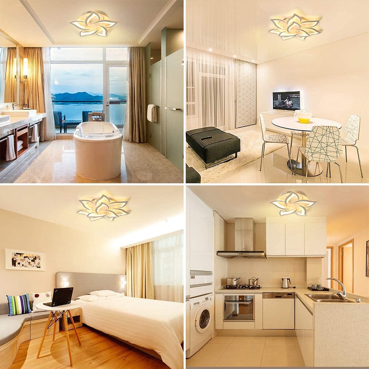 Detalle 2 de Plafoniera LED soffitto Moderno dimmerabile con telecomando – 85 cm, 80 W