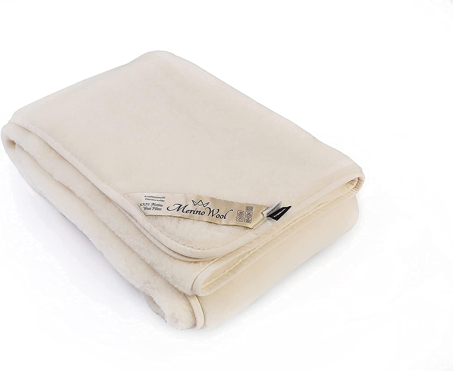 Thumbnail 6 de Merino Wool Schurwolldecke als Gewichtsdecke (100% Merino), Beige – ca. 250 x 200 cm