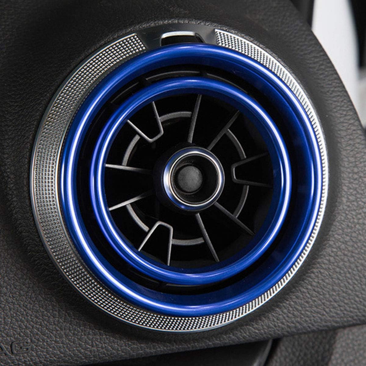 Detalle 2 de NewTH 4pc Aluminium Alloy Air Vent Outlet Ring Covers for Audi A3/S3 (2013-2016) & Q2 (2017+) in Blue