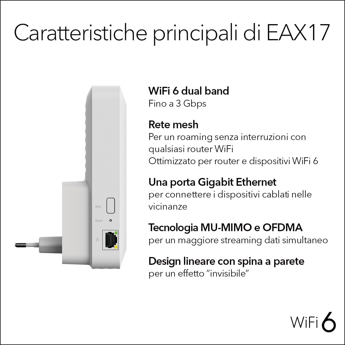 Thumbnail 5 de NETGEAR EAX17 Ripetitore WiFi 6 3 Gbps