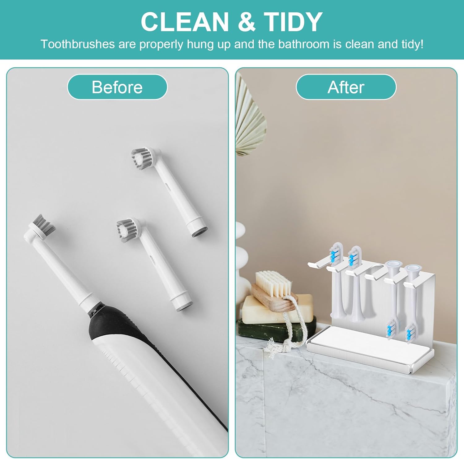 Thumbnail 5 de Vandicka Stainless Steel Wall-Mounted Toothbrush Holder for 5 Electric Heads