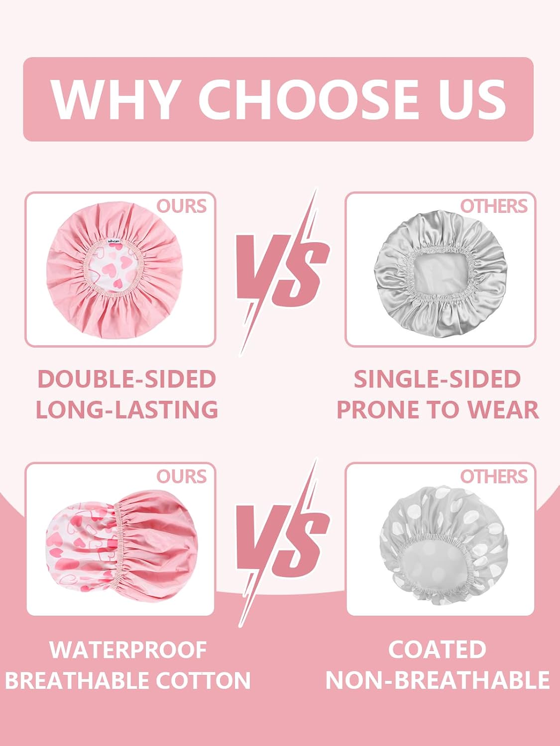 Detalle 2 de Years Calm Reusable Waterproof Shower Cap for Women