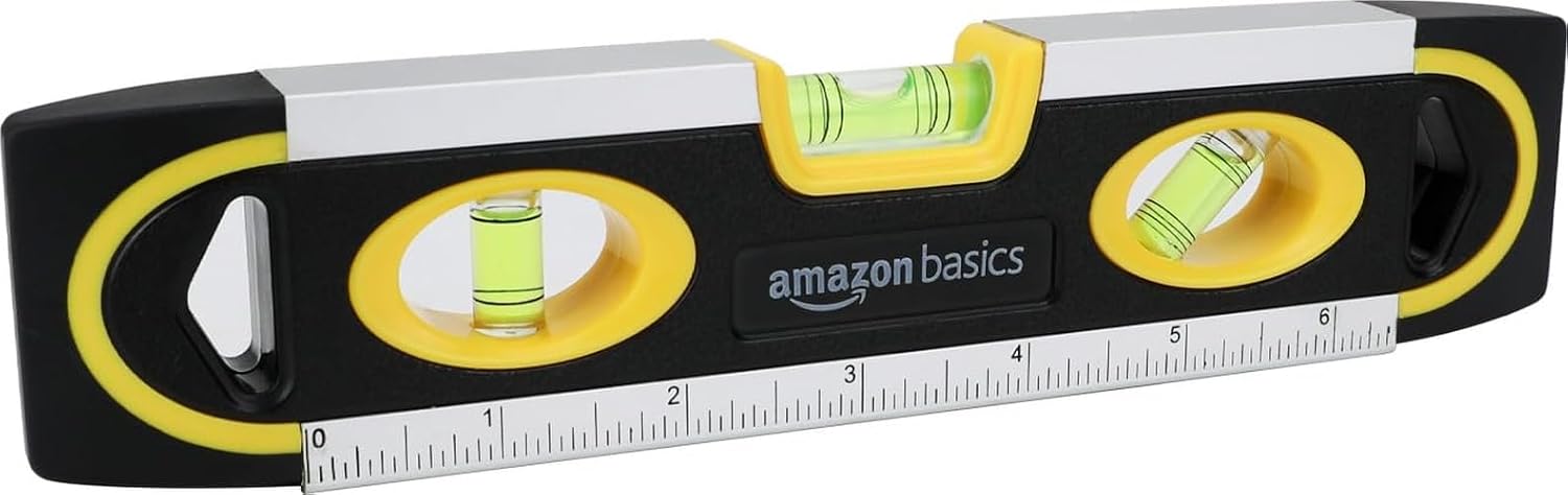 Detalle de Amazonベーシック DS-SLAMZ003 マグネット付き水平器 23cm・3気泡管・目盛り付き