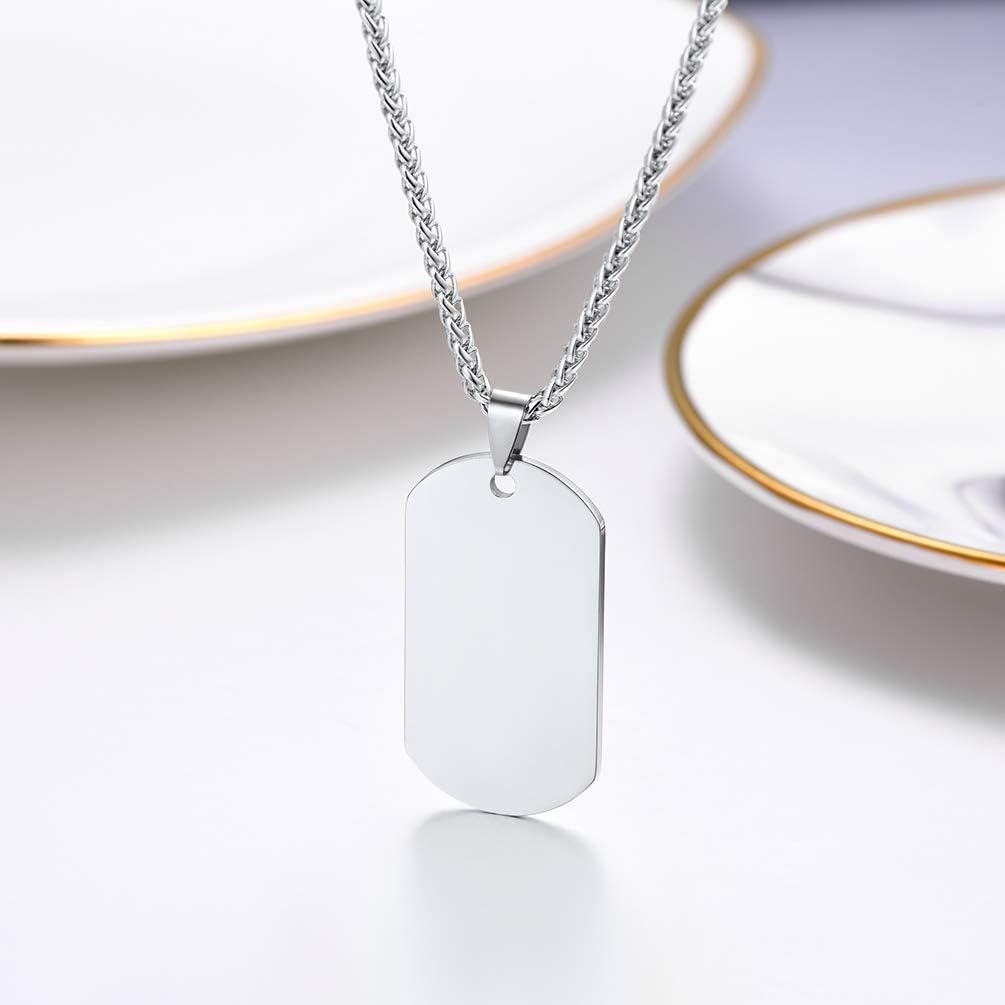 Thumbnail 1 de PROSTEEL Collana dog tag militare personalizzata in acciaio 316L, catenina regolabile 55+5 cm