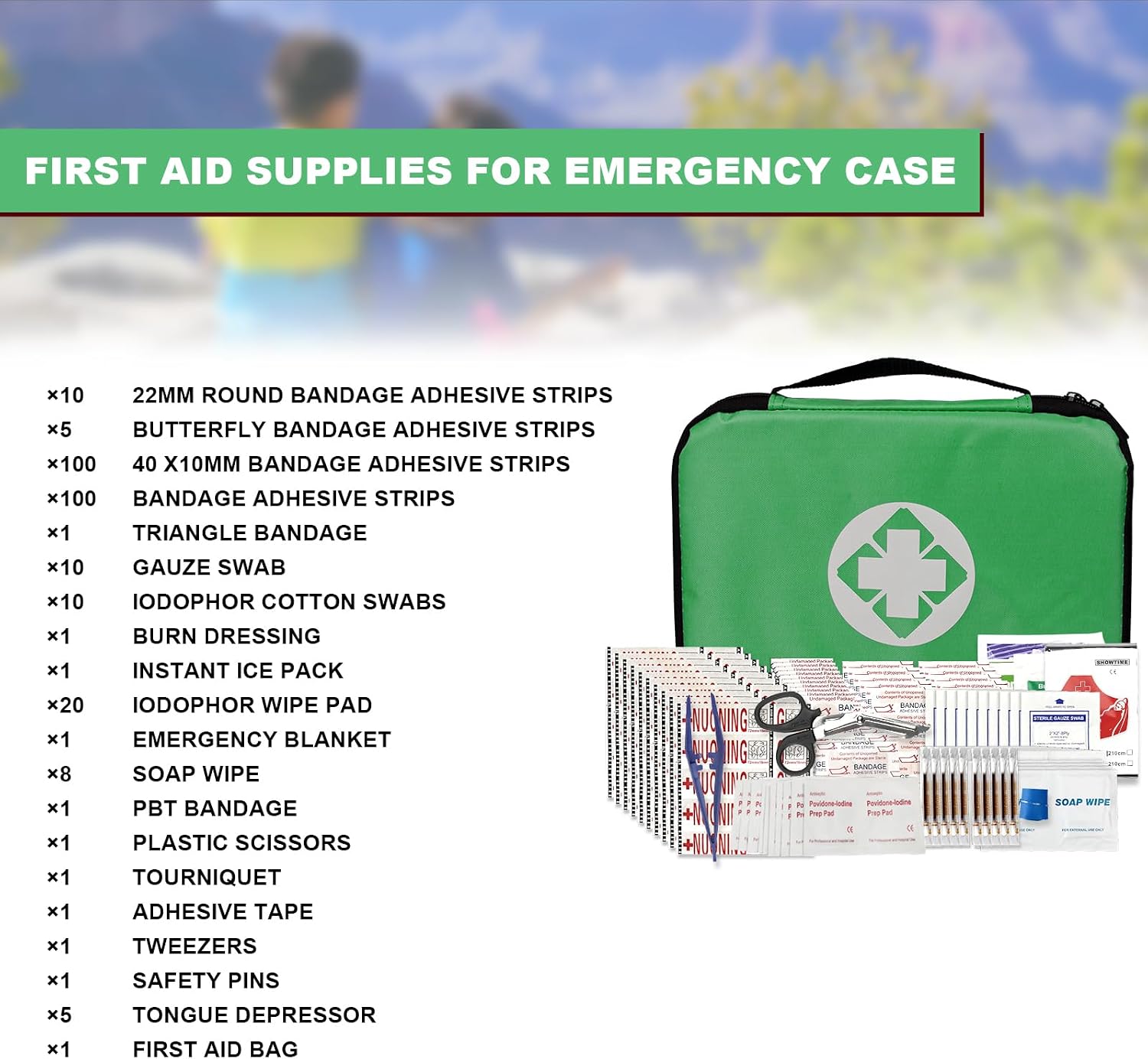 Detalle de 1st Aid sports-first-aid-kits 300-Piece First Aid Kit for Car, Home & Camping