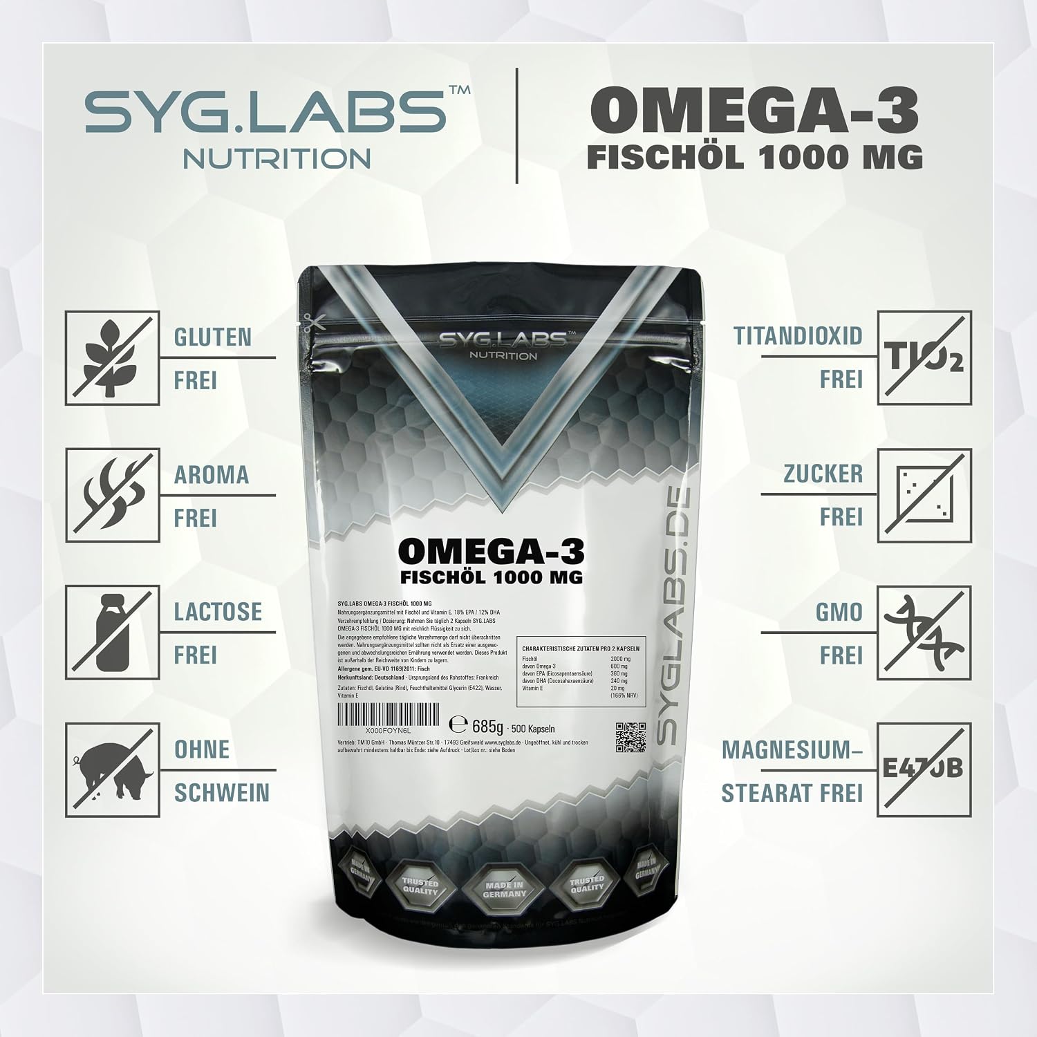 Thumbnail 3 de Syglabs Omega 3 500 Kapseln 💊