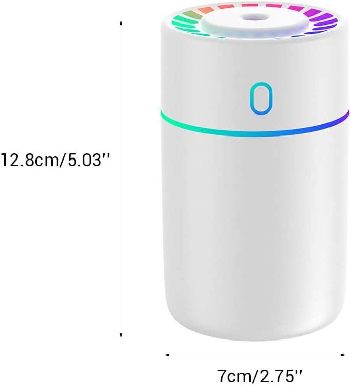 Detalle de Mist Humidifier 230ml Personal Humidifier with Colourful Lights – USB Diffuser for Home, Office and Car