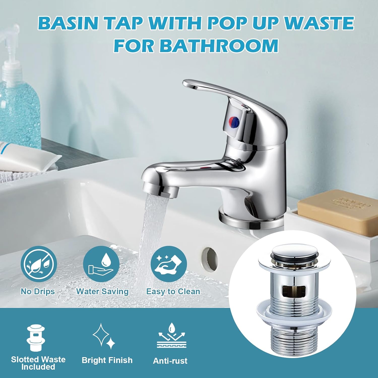 Detalle de WasserRhythm mono basin mixer 100mm