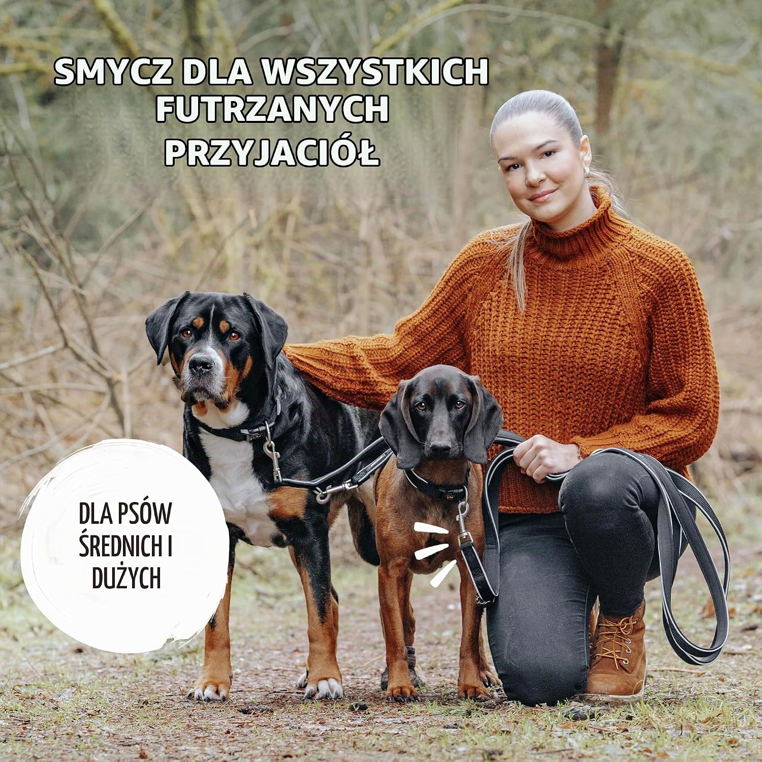 Detalle 2 de Rudelkönig Paola – regulowana smycz dla psa 2,30 m z odblaskami